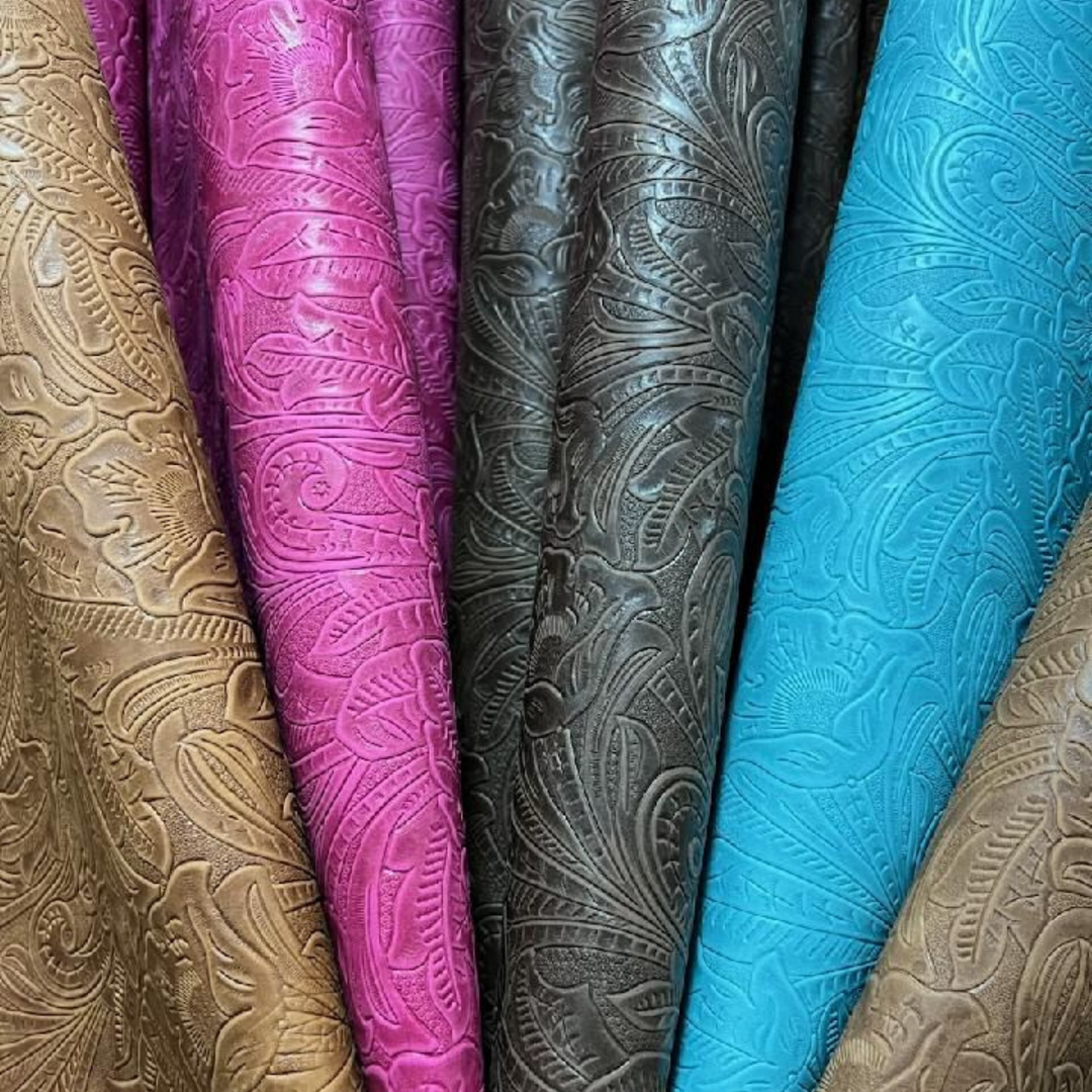 Floral Embossed Leather