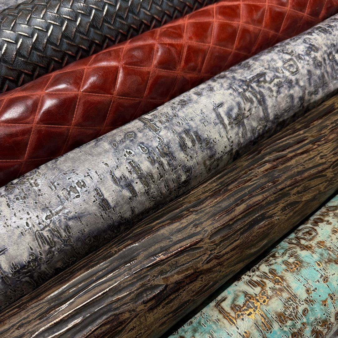 Decorative embossed leather with unique patterns and premium finishes.